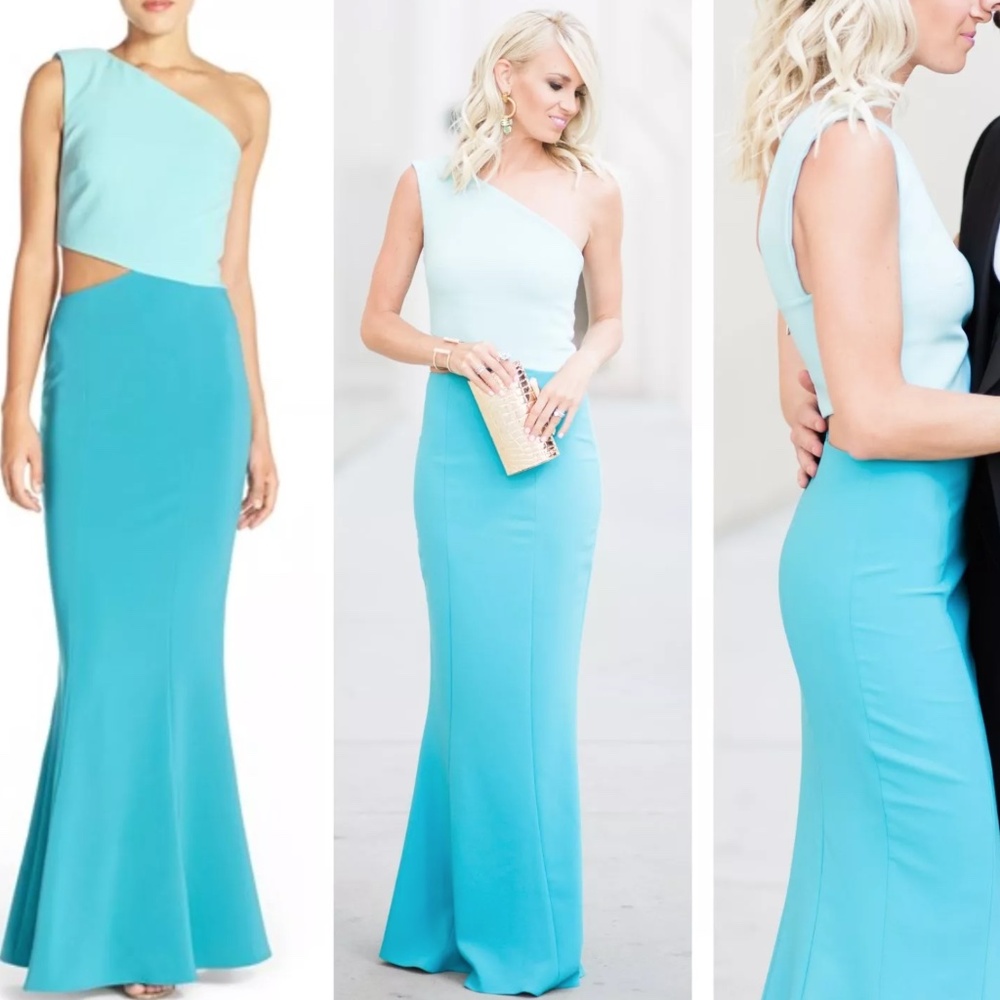 Maria Bianca Nero One Shoulder Gown Dress